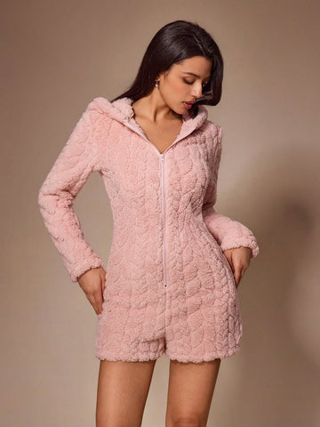 Cozy Plush Teddy Bear Romper Pajamas