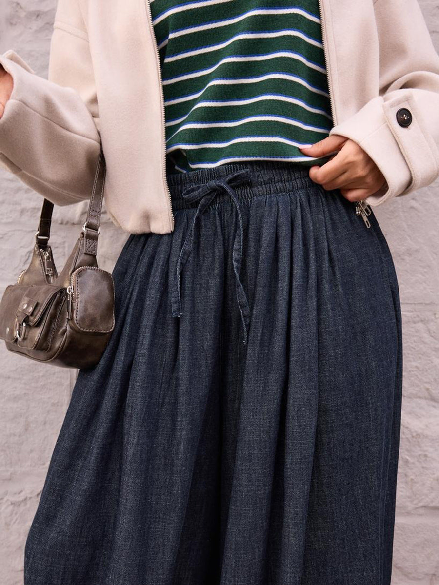 High Waisted Loose Denim Pants
