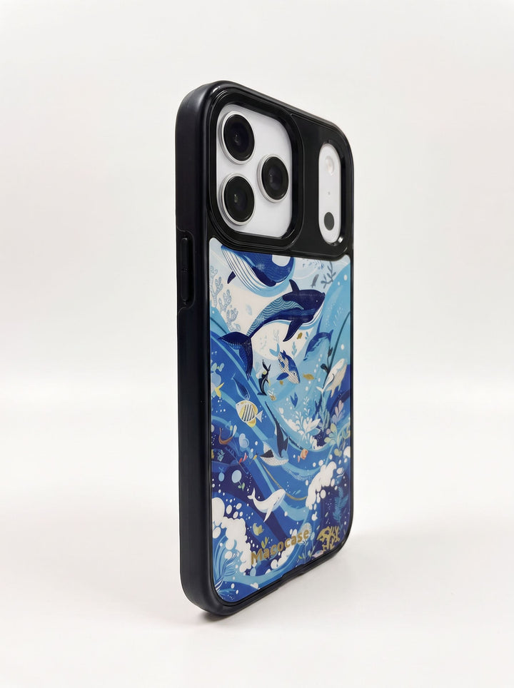 Blue Ocean Whale Pattern Phone Case