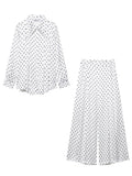 Vintage Polka Dot Wide Leg Pant Set