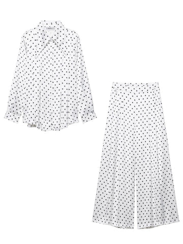 Vintage Polka Dot Wide Leg Pant Set