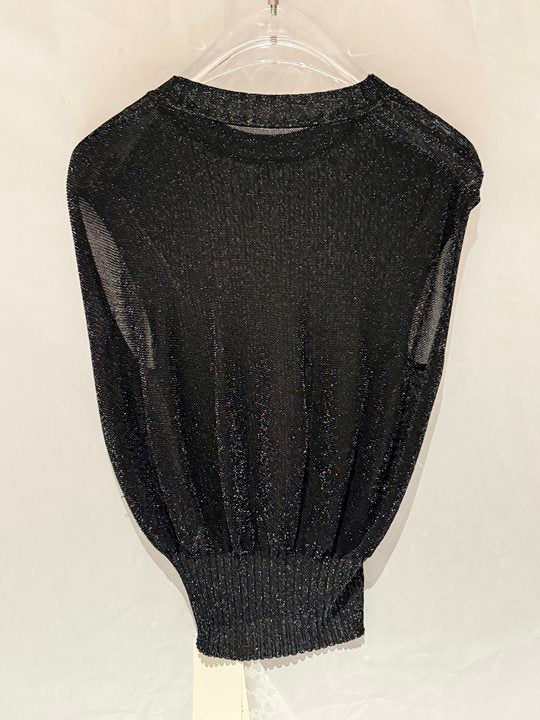 Metallic Shimmer Sleeveless Knit Sweater