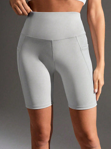 High-Waisted Sleek Yoga Shorts-Multicolor
