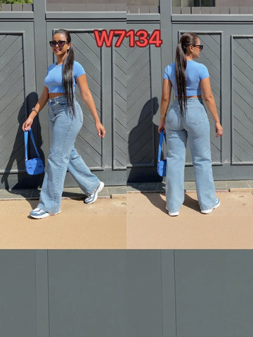 High Waisted Wide Leg Jeans