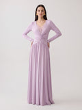 Lace Trim Ruched Maxi Dress