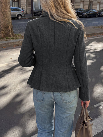 Tailored Peplum Double Breasted Blazer