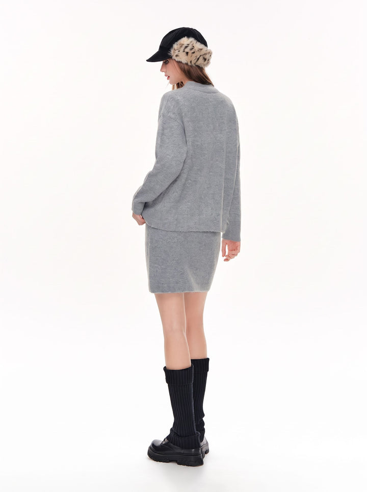 Cozy Drawstring Knit Mini Skirt