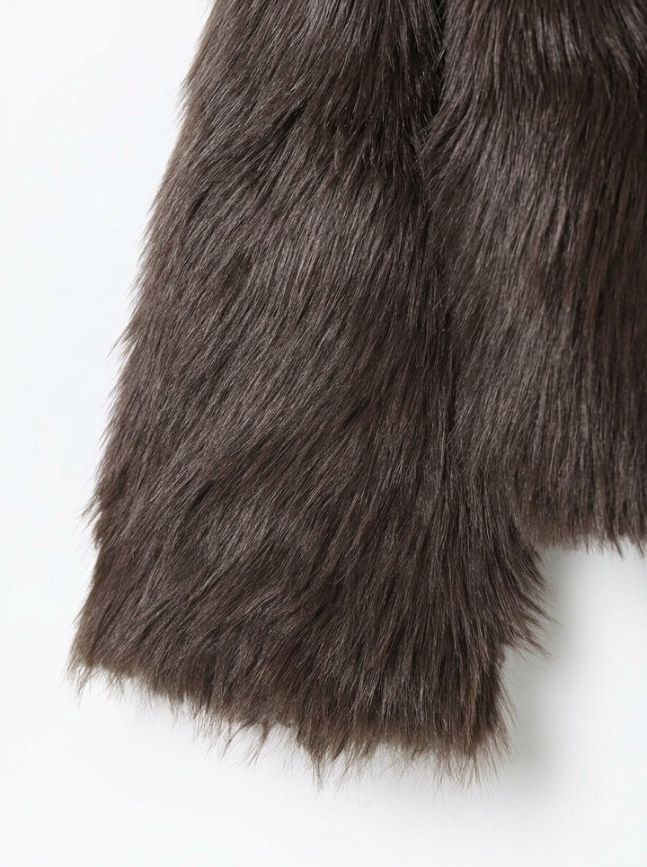 Luxurious Cropped Faux Fur Coat