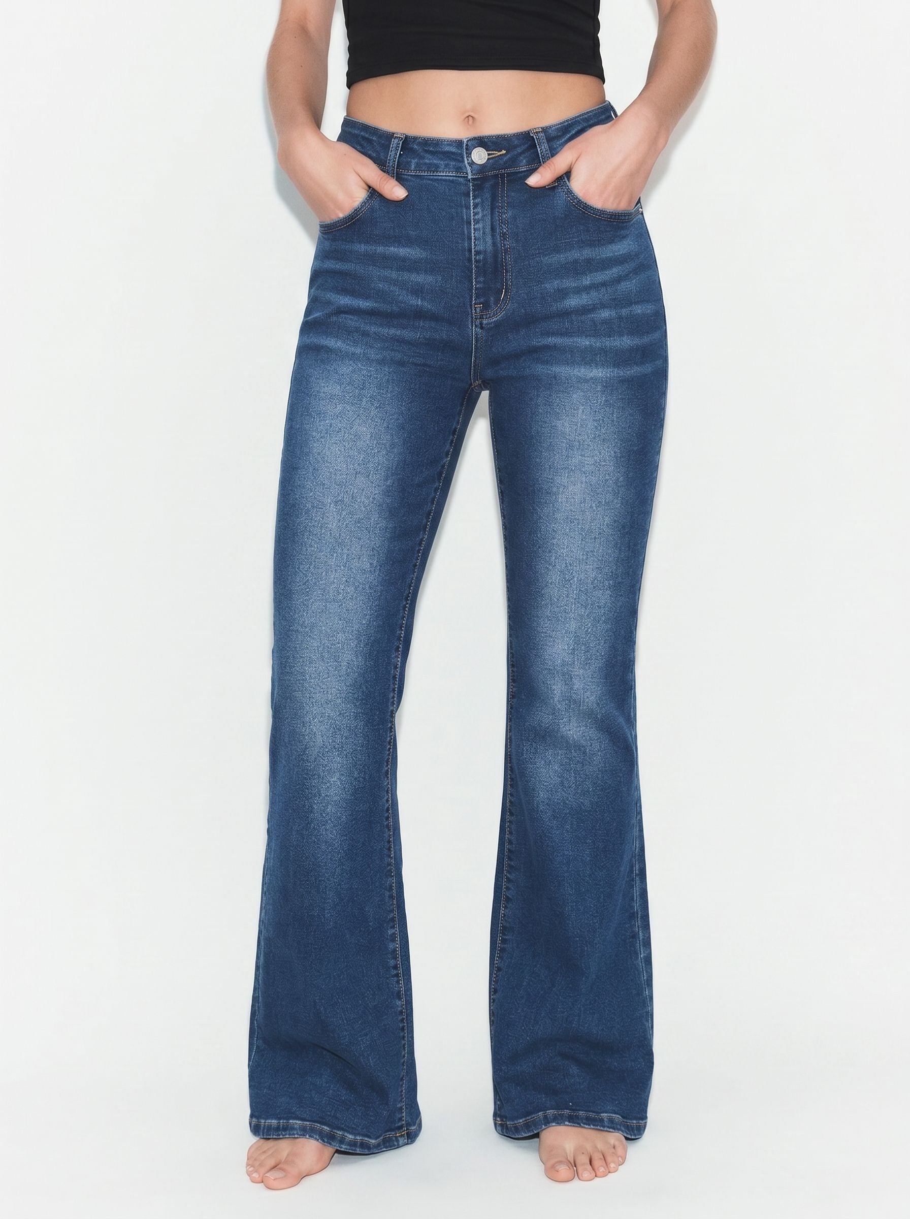 High Rise Slim Flare Jeans