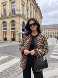 Cozy Leopard Print Fleece Jacket