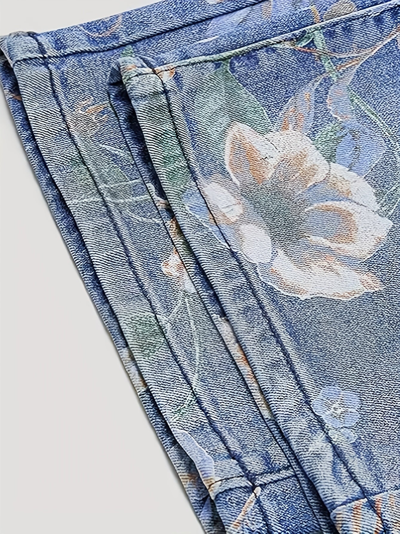 Floral Print High Waisted Jeans