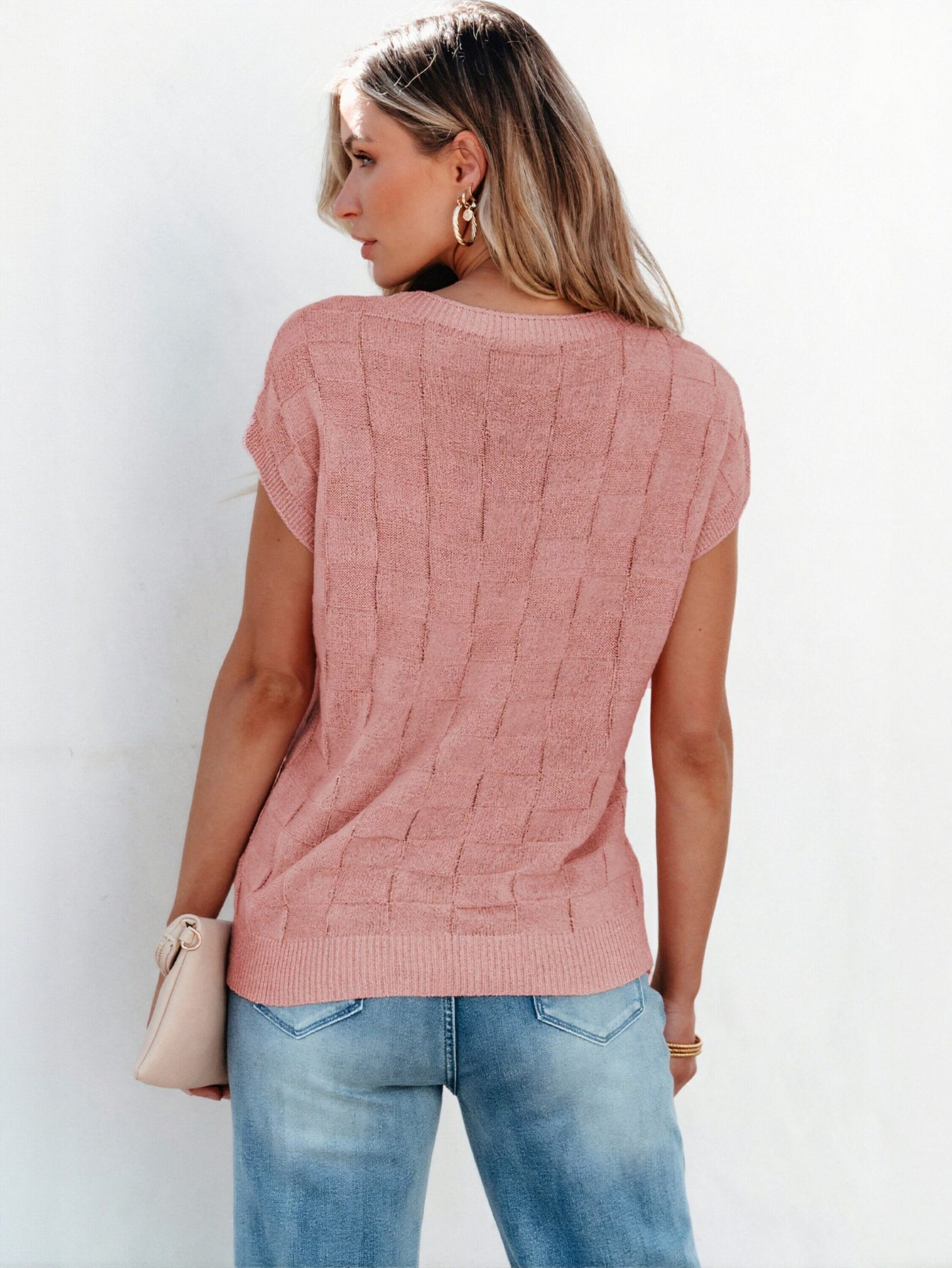 Textured Pocket Knit Pullover Sweater