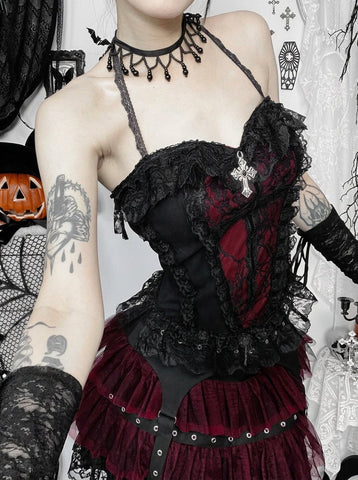 Gothic Lace Corset Style Tank Top