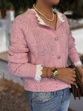 Cozy Lace Trim Knit Cardigan