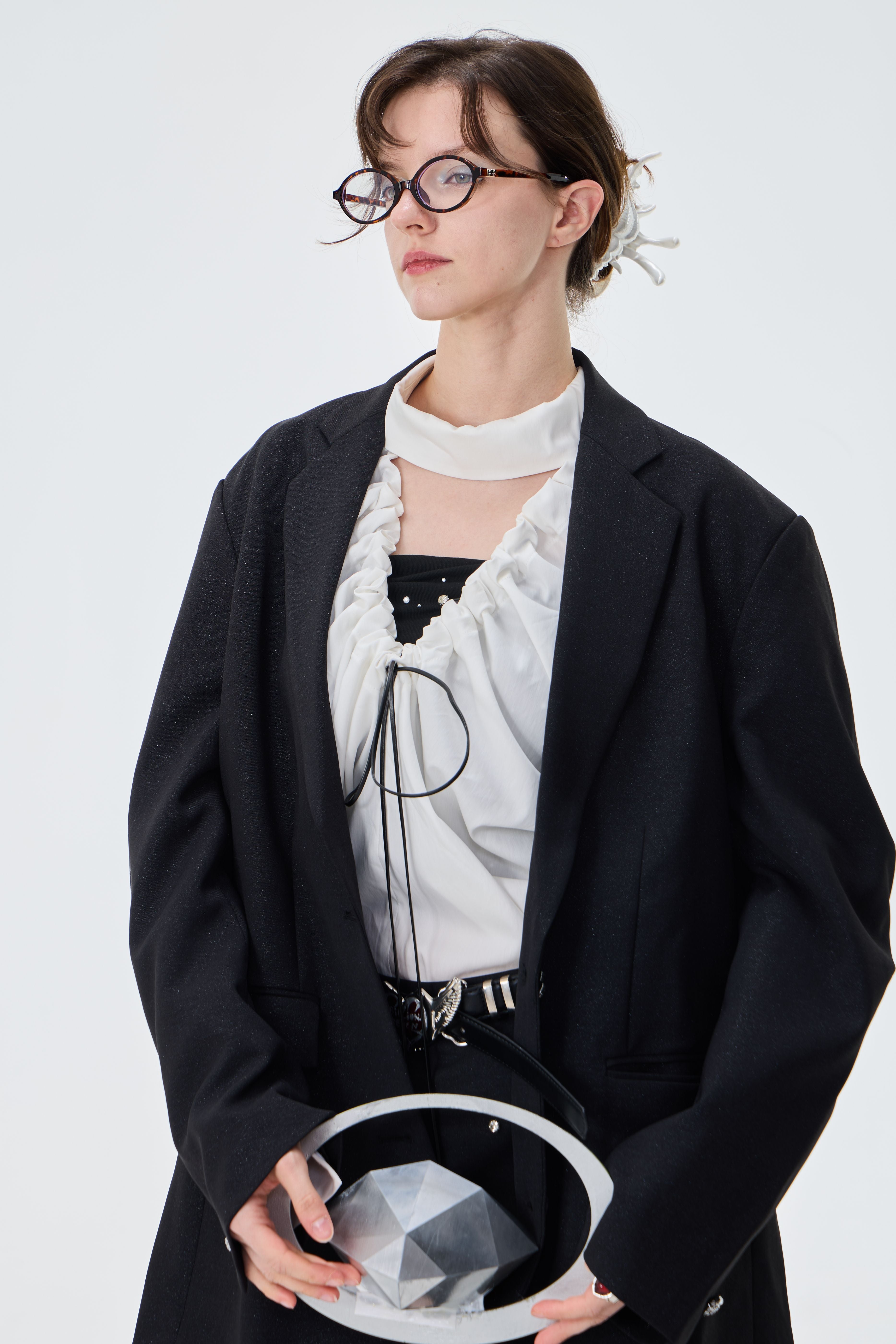 Oversized Relaxed Fit Black Blazer Jacket