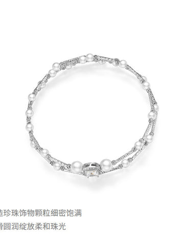 Elegant Pearl Crystal Wrap Bracelet