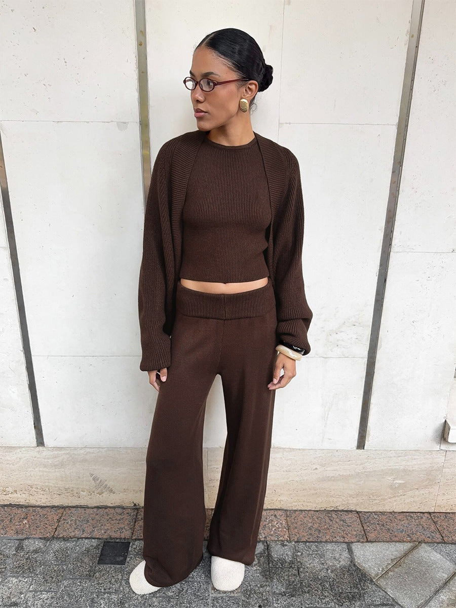 Cozy Sleeveless Crop Knit Set