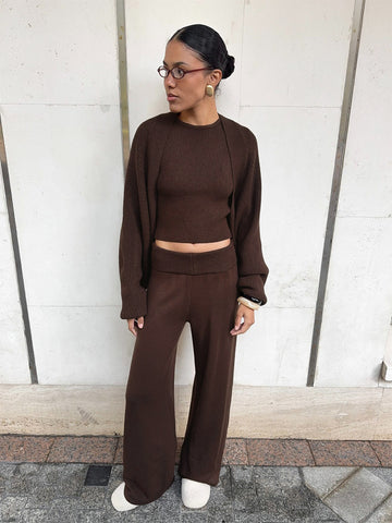 Cozy Sleeveless Crop Knit Set