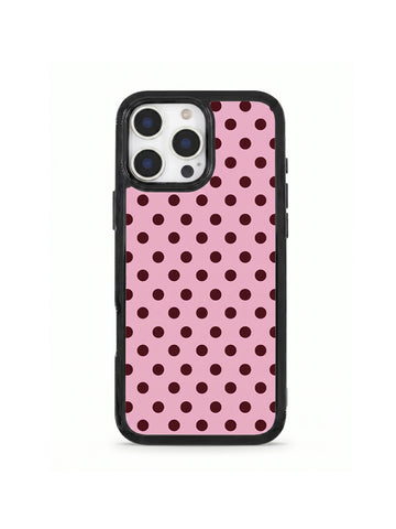 Pink Polka Dot Clear Shockproof Acrylic Phone Case