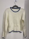 Soft Contrast Trim Crewneck Sweater