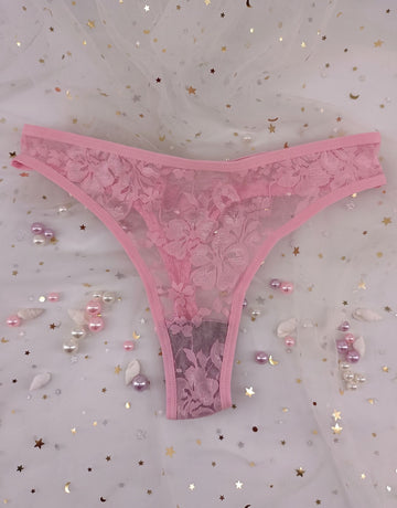 Seamless Floral Lace Thong Panties