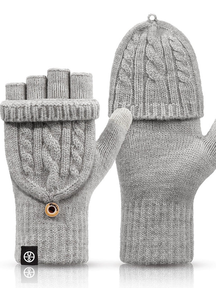 Convertible Thermal Knit Winter Gloves