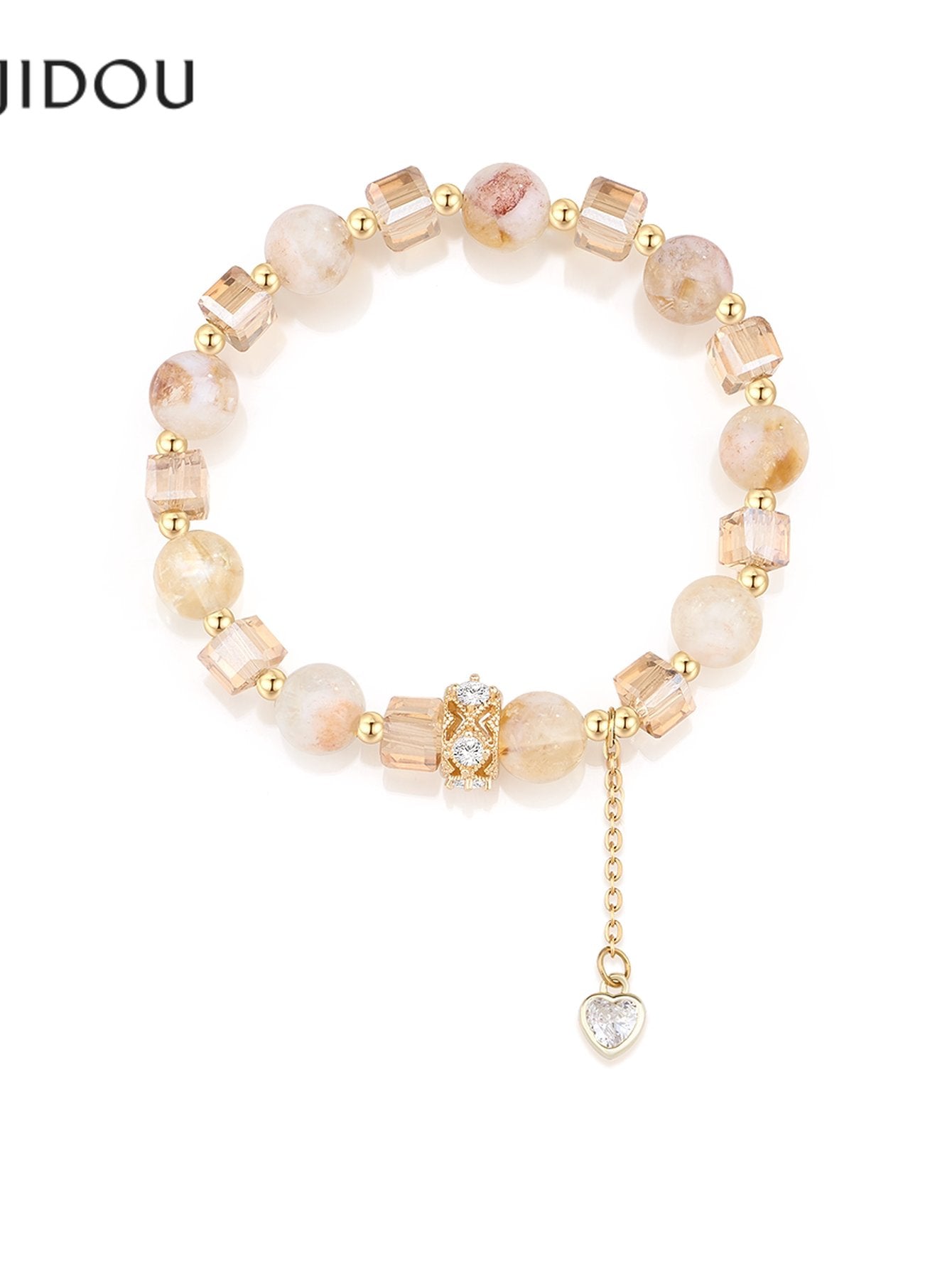Elegant Crystal Beaded Charm Bracelet