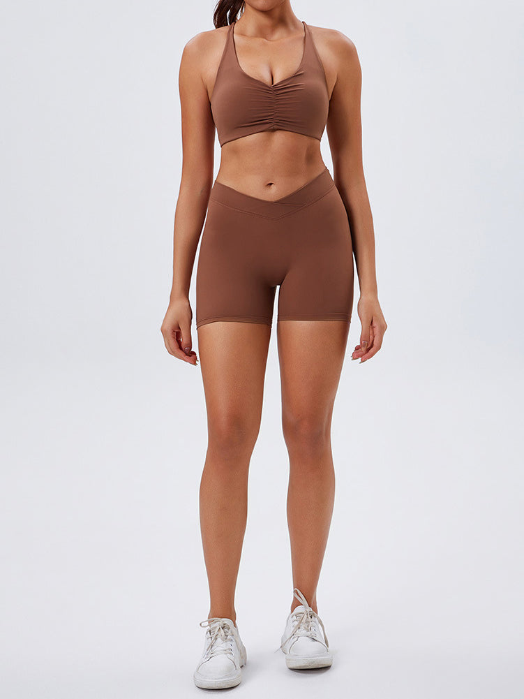 High Waisted V Cross Yoga Shorts