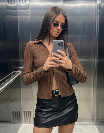 Textured Slim Fit Button Down Shirt
