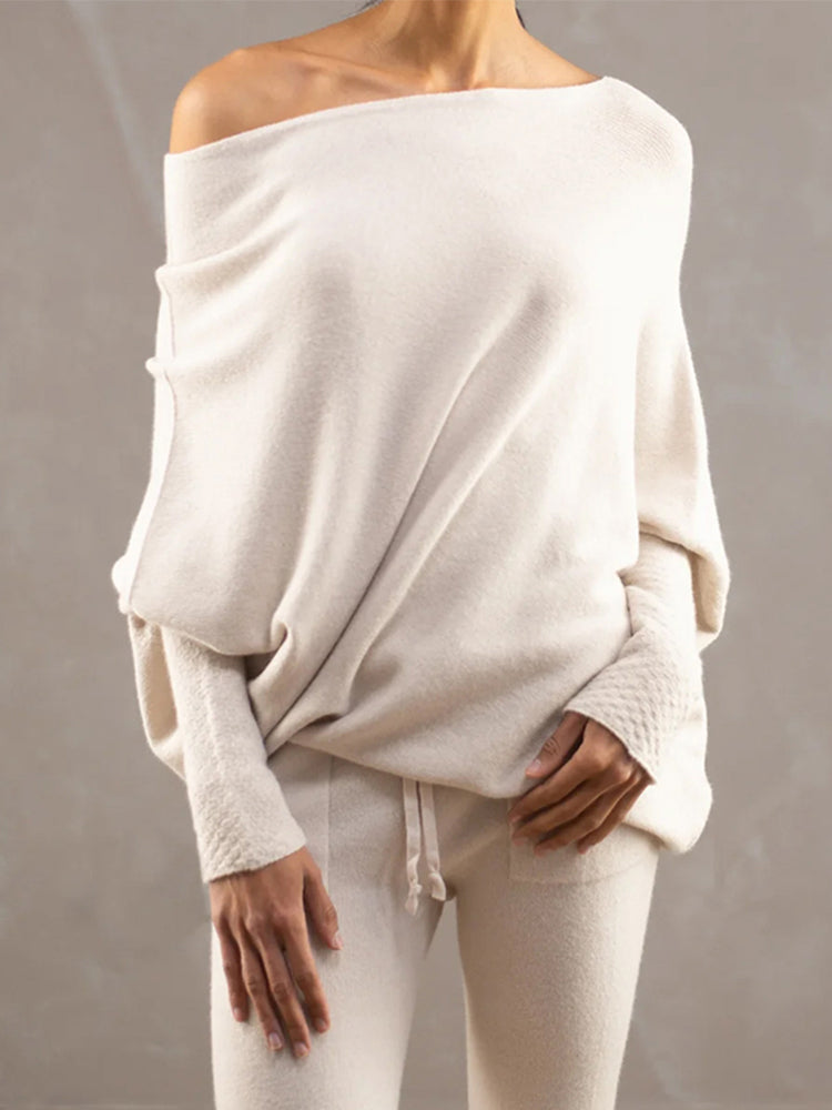 Solid Color Minimalist Pullover Sweater-ray