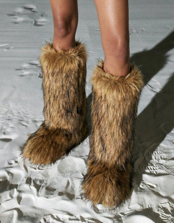 Plush Faux Fur Slip-On Design Cozy Boot