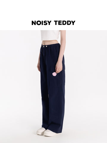 Graphic Patch High Waisted Cargo Pants