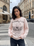 Distressed Graphic Oversized Knit Sweater