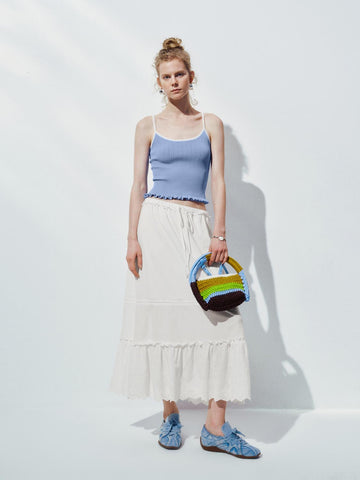 Urban Revivo Knitted Cami Tops-Gray Blue