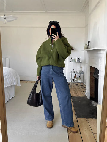 Cozy Brushed Wool Blend Bomber Jacket