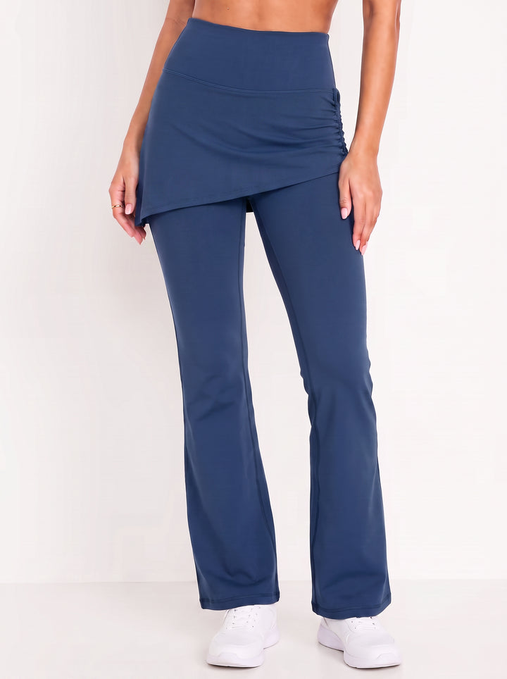 High Waisted Ruched Skirt Yoga Pants