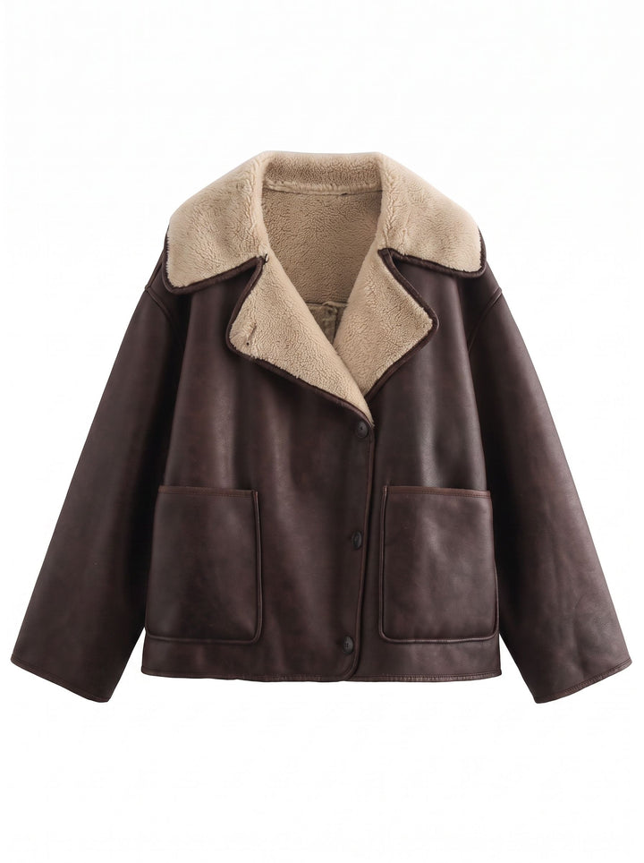 Cozy Faux Suede Sherpa Lined Jacket