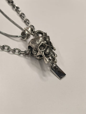 Gothic Layered Skull Pendant Necklace