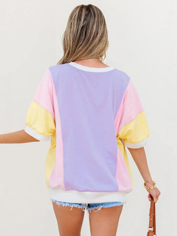 Color Blocked Chest Pocket T-Shirt