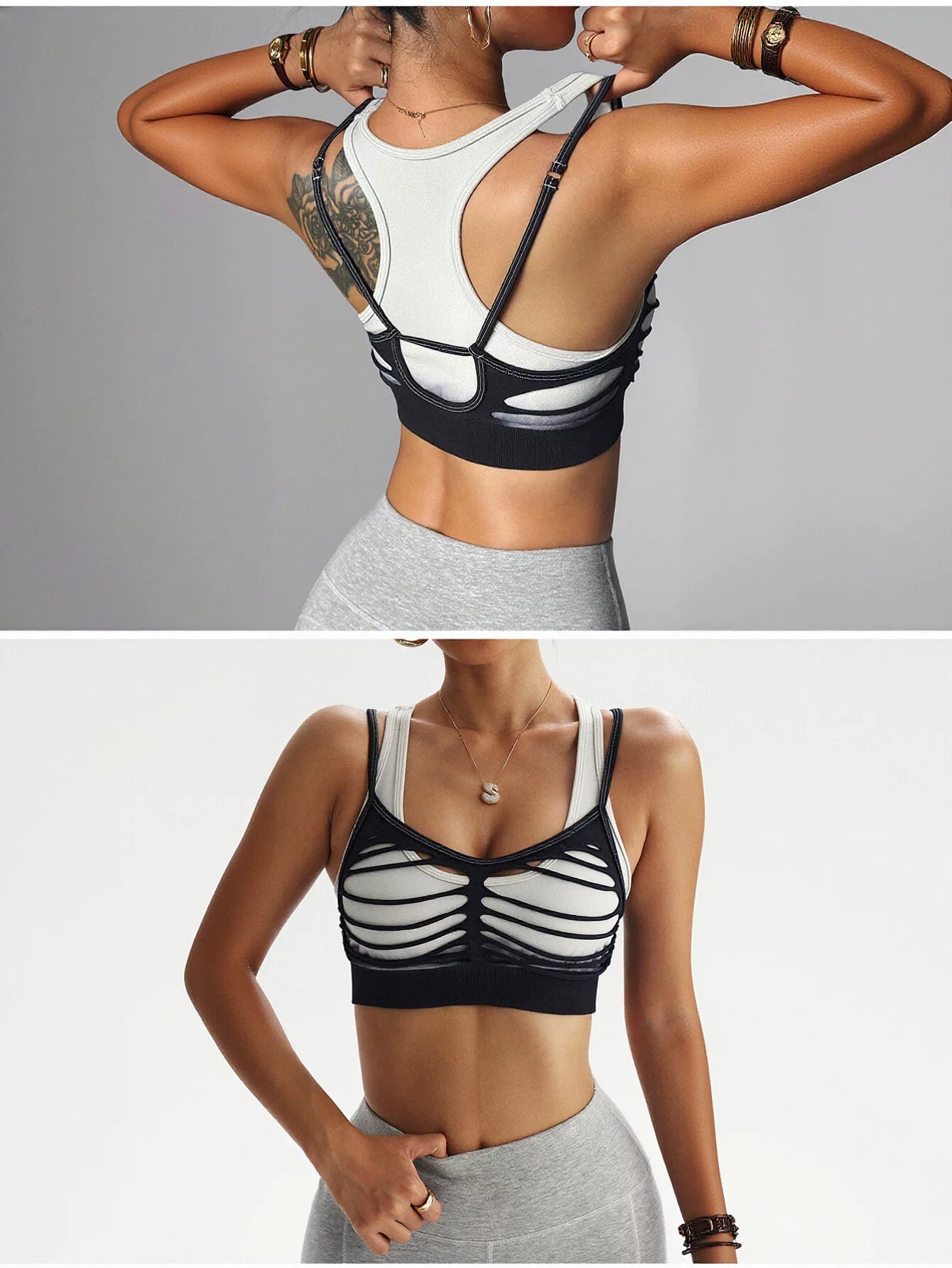 Layered Cutout Seamless Yoga Tank Top