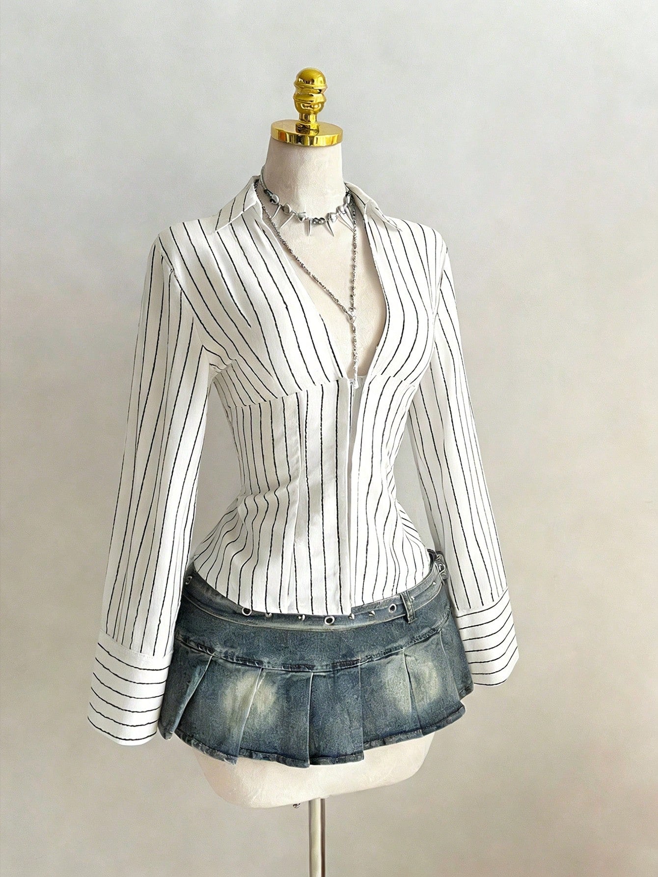 Slim Fit Striped Button Down Shirt