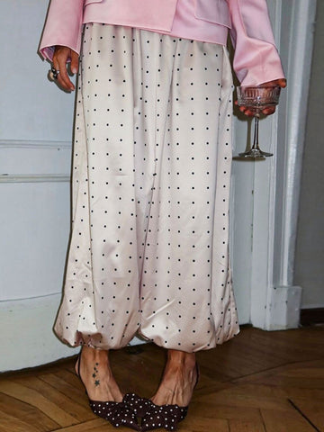 Polka Dot Satin Bubble Pants