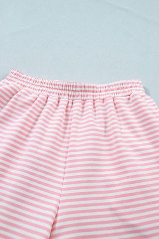 Casual Striped Cotton Short Set