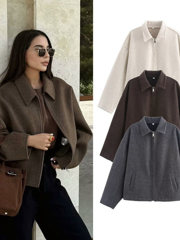 Cozy Oversized Zip Up Jacket