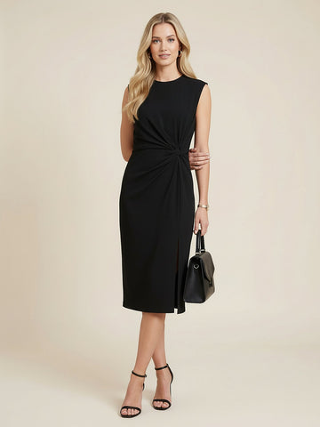 Twist Detail Midi Dress