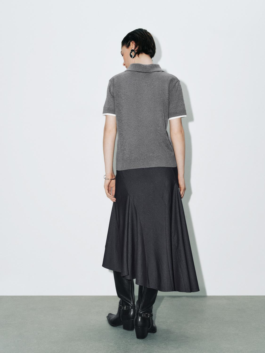 Urban Revivo Irregular Hem Denim Skirts-Blue