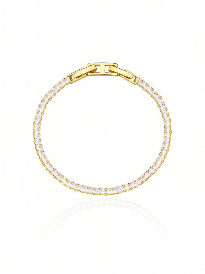 Dainty Gold Cubic Zirconia Tennis Bracelet