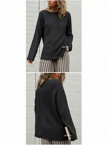 Cozy Cable Knit Pullover Sweater