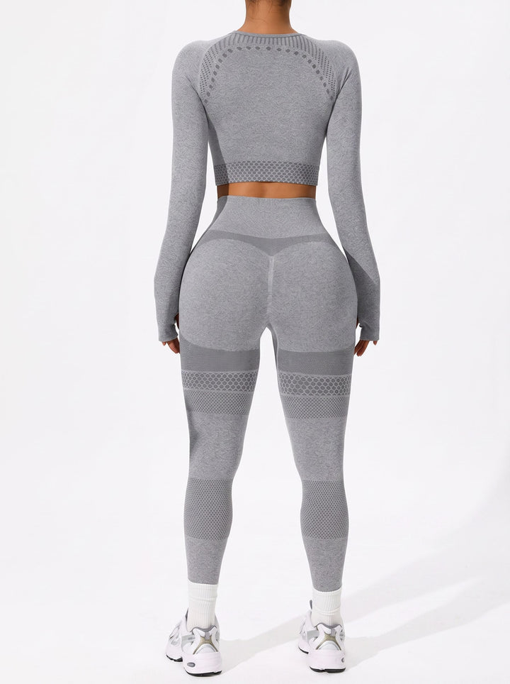Seamless High Waisted Workout Leggings 2 Piece Set
