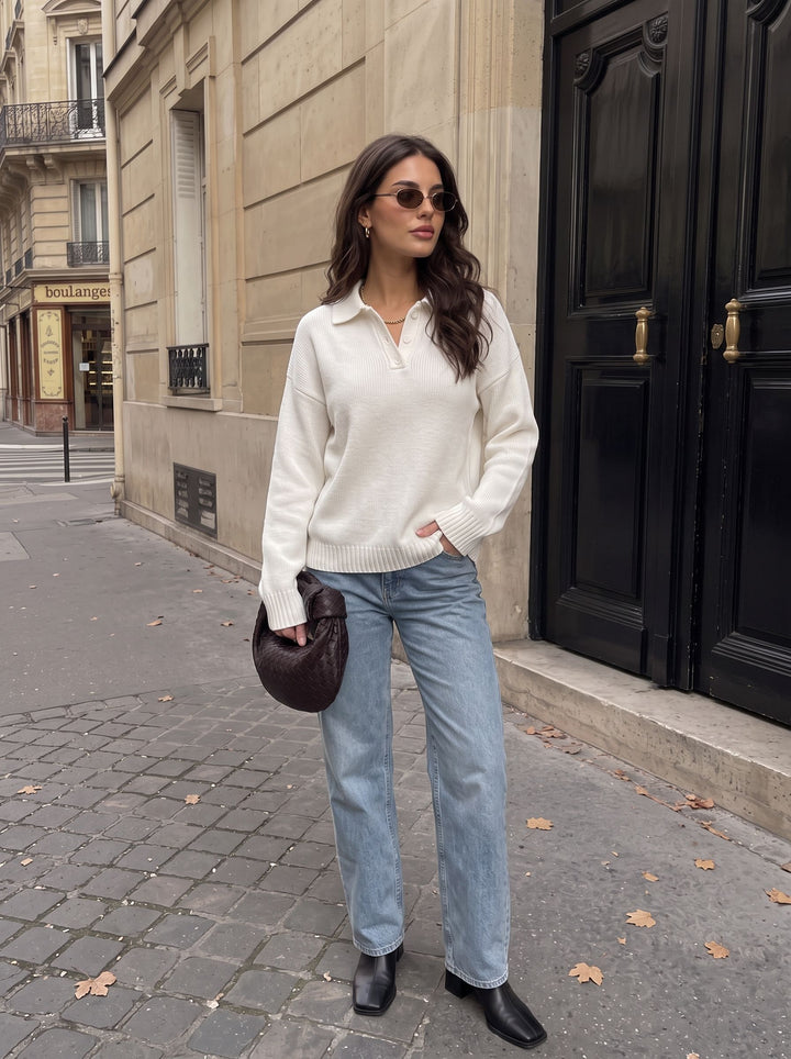 Cozy Button Up Knit Pullover Sweater